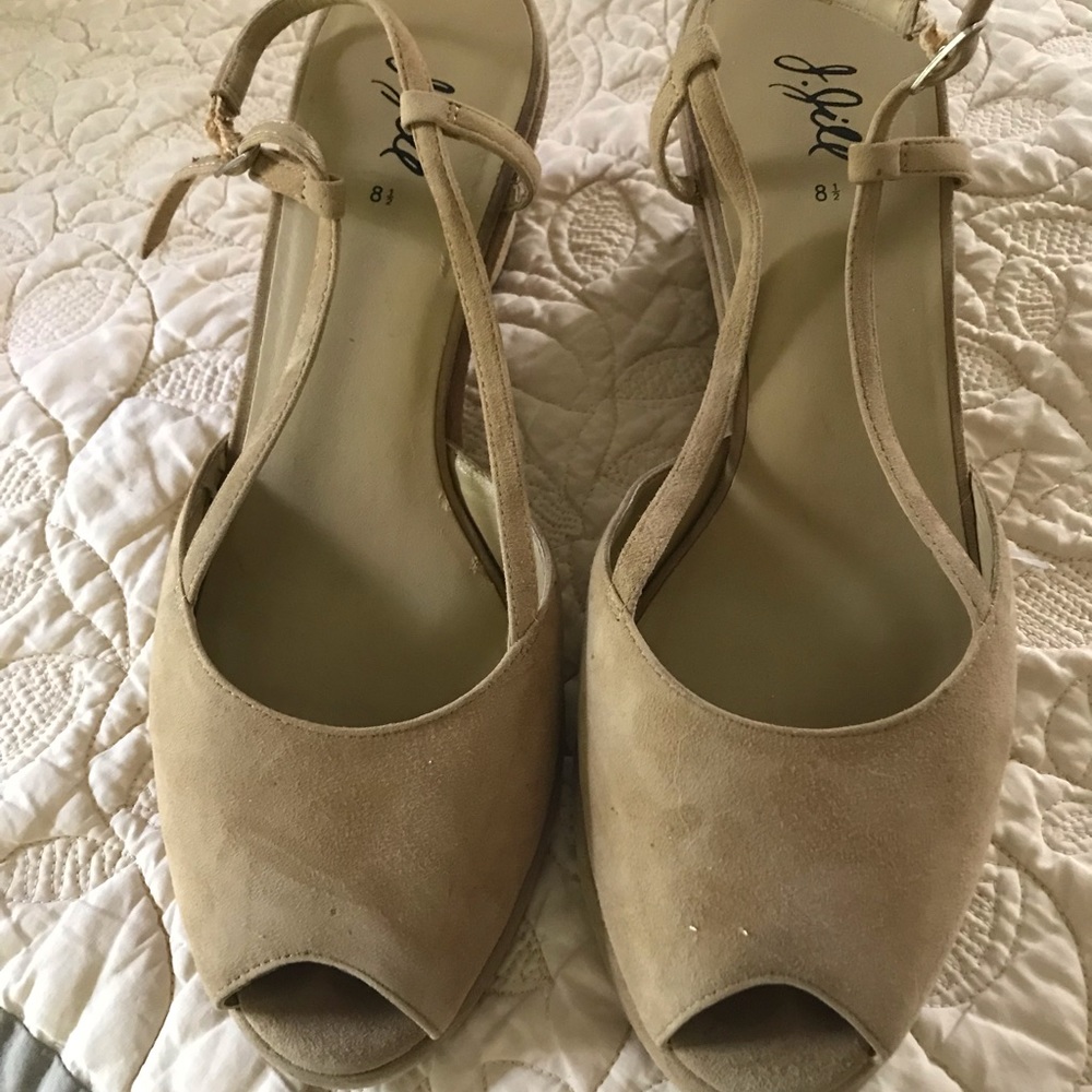 J Jill suede wedges, size 8 1/2